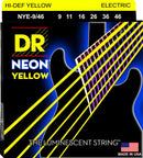 Cordes DR Handmade NYE-9/46 pour guitare électrique, tirant léger-lourd (jaune fluo) - 9-46