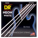 Cordes DR Handmade Strings NWB5-40 5 cordes pour basse électrique Light (blanc néon) - 40-120