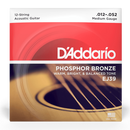 D'Addario EJ39 Phosphor Bronze 12 cordes Medium 12-52