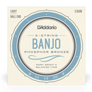 D'Addario EJ69b Phosphor Bronze Borjo à billes à 5 cordes, lumière, 9-20