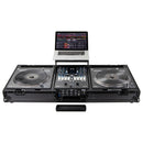 Odyssey FZGSRANE1272WBL Low Profile Rane Twelve et Rane Seventy/Seventy-Two Coffin Flight Case avec plateforme Glide (noir) (DEMO)