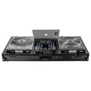 Odyssey FZGSRANE1272WBL Low Profile Rane Twelve et Rane Seventy/Seventy-Two Coffin Flight Case avec plateforme Glide (noir) (DEMO)