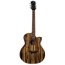 Luna GYPSY EXOTIC Acoustic/Electric Guitar (Black/White Ebony)