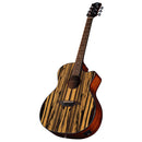 Luna GYPSY EXOTIC Acoustic/Electric Guitar (Black/White Ebony)