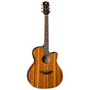 Luna GYPSY Exotic Zebrawood 6-String Grand Concert Cutaway Guitare électrique acoustique - Naturel brillant 
