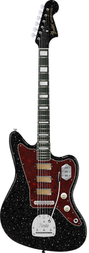 Fender Limited Edition Gold Foil Jazzmaster Electric Guitar (Black Sparkle)