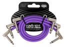 Ernie Ball 6453EB Flex Patch Cable (Purple, Pack Of 3) - 12in