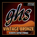 Cordes de guitare acoustique Ghs VN-M Vintage Bronze - Medium