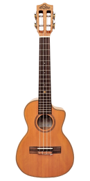 Leho LHUC-CMF-CE SPALTED MAPLE CONCET UKULELE COUPAWAY AVEC CEDAR SOLID