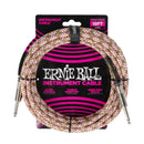 Ernie Ball 6430EB 1/4in To 1/4in Straight Braided Cable (Emerald Argyle) - 18ft