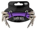 Ernie Ball 6451EB Flex Patch Cable (Purple, Pack Of 3) - 3in