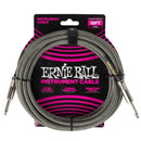Ernie Ball 6433EB 1/4in To 1/4in Straight Braided Cable (Silver Fox) - 18ft