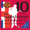 Cordes de guitare acoustique Rotosound SB10 Super Bronze - 10-50