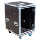 Odyssey OPSR16U243039WBRN Support professionnel 16U marron pour panneau hexagonal avec roulettes