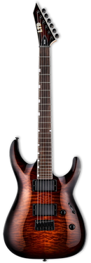 ESP LTD MH-200HT QM Electric Guitar (Dark Brown Sunburst)