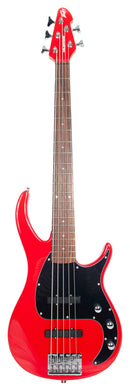 Peavey MILESTONE®5 5 String Electric Bass Guitar With Dual JAZZ Pickups (Red)