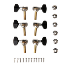 Mécaniques PRS PHASE III sans blocage avec bouton aile (design à collerette, noires) - Lot de 6