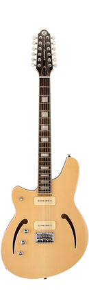 Guitare électrique semi-hollow 12 cordes gauchère Reverend AIRWAVE (Natural)