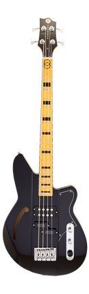 Reverend BASSHOUSER FATFISH 32 Semi-Hollow Electric Bass (Midnight Black)