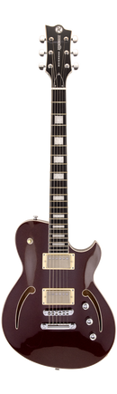 Reverend ROUNDHOUSE AIR HH Semi-Hollow Electric Guitar (Metallic Bordeaux)