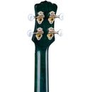 Luna FAUNA Ukulélé de concert Dolphin en érable flammé avec préampli - Bleu transparent