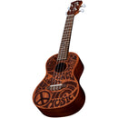 Luna UKE PCE CU Love Music Peace Concert Ukulele (Open Pore Natural)