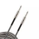 D'Addario PW-BG-10BG Custom Series Braided Instrument Cable (Black/Grey) - 10ft