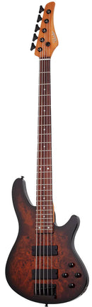Schecter C-5 STANDARD 5-String Electric Bass Guitar (Tobacco Burl)