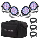 Eliminator MEGA-FLAT-PAK-EP 4 Mega Par Profile EP LED Pars With 3 DMX Cables And Bag