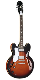 Epiphone EOBHRDTBNHLH Riviera Bonehead Left Handed Electric Guitar (Dark Tobacco Sunburst Finish)