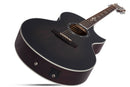 Schecter SYNYSTER GATES GA SC Acoustic/Electric Guitar (Transparent Black Burst Satin)