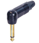 Neutrik NP2RX-B 1/4" TS Right Angle Phone Plug - Black/Gold