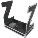 ProX XS-ZTABLEJR DJ Z-Table Junior Compact Workstation Flight Case w/ Table & Wheels - Silver on Black