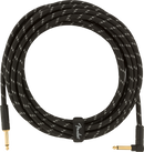 Fender DELUXE Series Straight/Angle Instrument Cable (Black Tweed) - 18.6ft