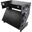 Prox XS-ZTableBljr DJ Z-Table Junior Compact Workstation Flight Base avec table et roues - noir sur noir