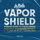 La Bella VSA1152 VAPOR SHIELD Acoustic Guitar Strings - Custom Light 11-52
