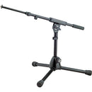 K&M 25950 Black Low Level Tripod Microphone Stand With Telescoping Boom - Height 11 280Mm Black - Red One Music