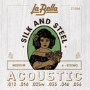 Cordes de guitare acoustique en soie et acier La Bella 710M - Medium 12-56