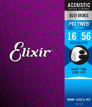 Elixir 11125 Polyweb 80/20 Bronze Acoustic Guitar Strings - .016-.056 Resonator
