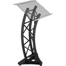 Global Truss GT-LECTERN-PRO-BLK Pupitre incurvé triangulaire à dessus en plexi - Noir