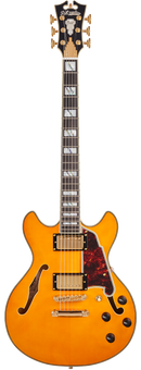 D'Angelico EXCEL MINI DC Semi Hollow-Body Electric Guitar (Vintage Natural)