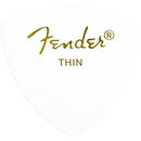 Fender Guitar Pick 346 Shape Classic Celluloid 1/2 Gross - White - Thin, 72-Count