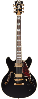 D'Angelico EXCEL MINI DC Series Semi Hollow-Body Electric Guitar (Black)
