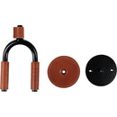Levy's Black Forged Guitar Hanger with Tan Leather