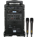 Galaxy Audio TV8 Traveler Series 120W PA System with CD Player/Dual UHF Receiver/Two Wireless Handheld Microphones