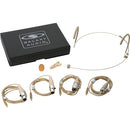 Galaxy Audio HSM8-UBG-4MIXED Microphone casque unidirectionnel double oreille beige avec 4 câbles pour marques mixtes