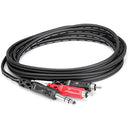 Hosa TRS-201 Stereo 1/4in Male To 2 RCA Male Y-Cable - 3.3ft