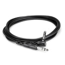 Hosa CSS-103R Stereo Right-Angle 1/4in Male To Straight 1/4in Male TRS Cable - 3ft