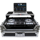 Flight Case ProX pour contrôleur Pioneer DDJ-SR2 avec étagère pour ordinateur portable et kit LED (argenté sur noir)
