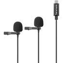 Saramonic LAVMICRO-U3C double microphones cravate omnidirectionnels avec connecteur USB Type-C pour appareils Android (câble 19,6')
